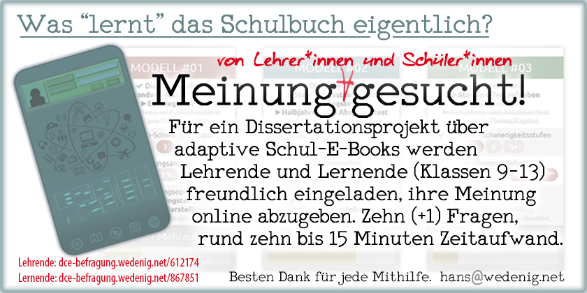 Online-Befragung 'Mitlernendes Schulbuch' Online-Befragung 'Mitlernendes Schulbuch'